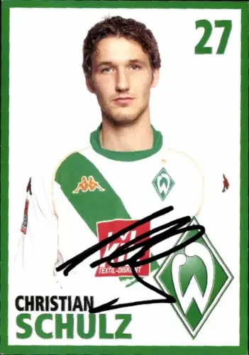 Autogrammkarte Fußballer Christian Schulz, Werder Bremen, Autogramm