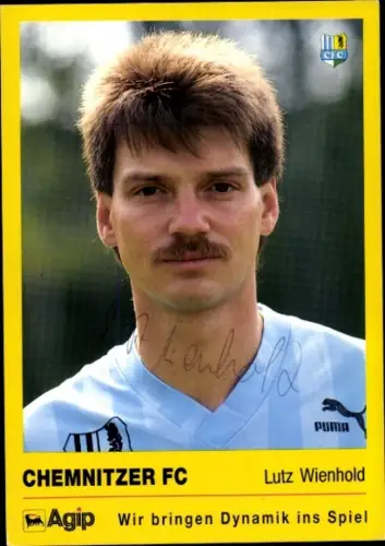 Autogrammkarte Fußballer Lutz Wienhold, Chemnitzer FC, Autogramm