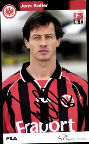 Autogrammkarte Fußballer Jens Keller, Eintracht Frankfurt, Autogramm