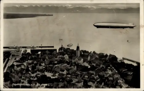 Ak Friedrichshafen am Bodensee, Luftbild, Zeppelin