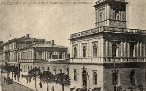 Ak Warszawa Warschau Polen, Bahnhof