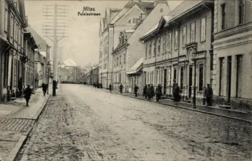 Ak Jelgava Mitau Lettland, Palaisstraße, Häuser