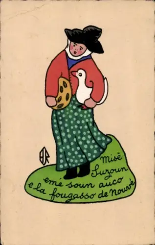 Künstler Ak Les Santons de la Creche Provencale, Mise Suzoun erne soun auco