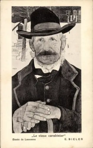 Künstler Ak Bieler, E., Le vieux carabinier