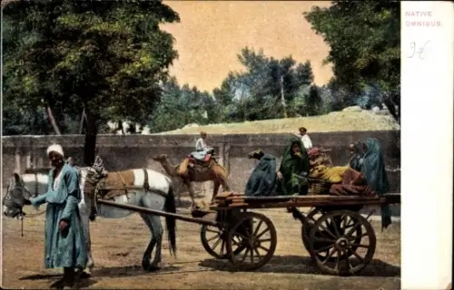 Ak Ägypten, Straßenszene, Fuhrwerk