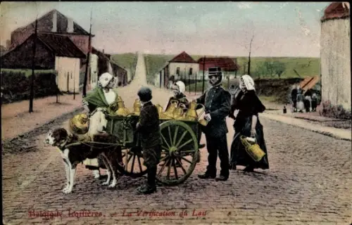 Ak Belgien, Laitière, Hundekarre