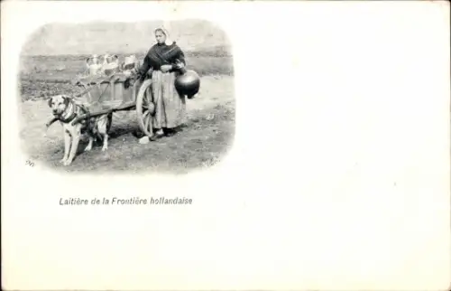 Ak Belgisches Milchmädchen an der Holländischen Grenze, Hundekarren