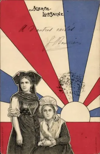 Ak Alsace-Lorraine, Elsässerin in Tracht, Lothringerin