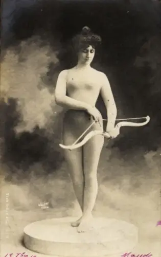 Ak Nackte Frau, Frauenakt, Bogen