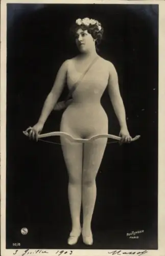 Ak Nackte Frau, Frauenakt, Bogen