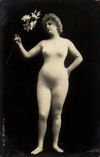 Ak Nackte Frau, Erotik, Blumen