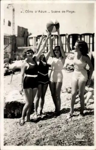 CPA Cote d'Azur, Scene de Plage