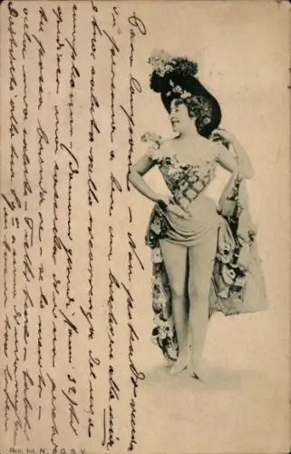 Ak Porträt einer Frau mit Hut