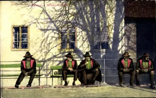 Ak Meran Merano Südtirol, Männer in Tracht