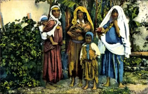 Ak Nordafrika, Frauen mit Kindern