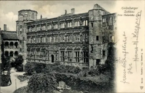 Ak Heidelberg am Neckar, Heidelberger Schloss, Otto Heinrichs, freundschaftlichst, Dr. Trenkler C