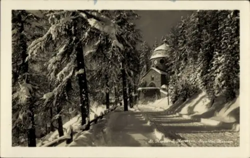 Ak Sankt Moritz Kanton Graubünden, Segantini Museum im Winter