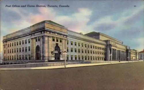 Ak Toronto Ontario Kanada, Postamt und Union Station