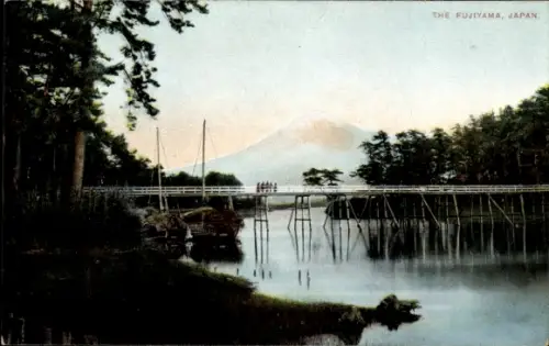 Ak Fuji Präfektur Shizuoka Japan, Fujiama, Berg, Brücke
