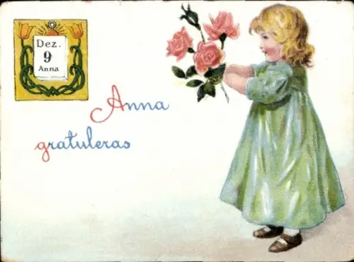 Ak Glückwunsch, Gratulantin, Rosen, Kalender