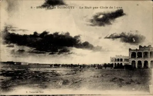 Ak Djibouti Dschibuti, Nachtansicht, Mondschein