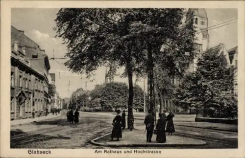 Ak Gladbeck im Ruhrgebiet, Partie am Rathaus, Hochstraße