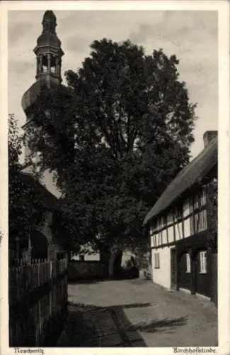 Ak Neschwitz in Sachsen, Kirchhofslinde