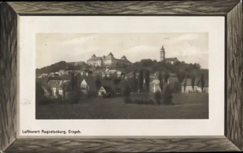 Passepartout Ak Augustusburg im Erzgebirge, Panorama