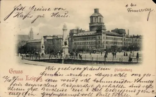Ak Leipzig, Stadtansicht von Leipzig mit Gebäuden,  aus der Zeit von 1911