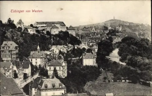Ak Tübingen am Neckar, Westansicht
