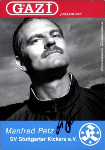 Autogrammkarte Torwarttrainer Manfred Petz, Stuttgarter Kickers, Autogramm