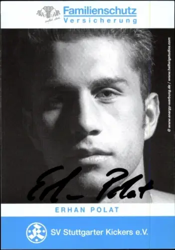 Autogrammkarte Fußballer Erhan Polat, Stuttgarter Kickers, Autogramm