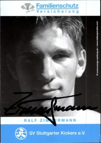 Autogrammkarte Fußballer Ralf Zimmermann, Stuttgarter Kickers, Autogramm
