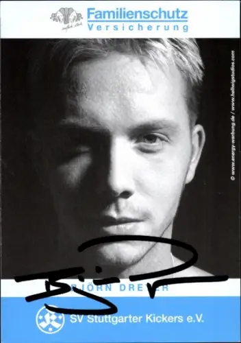 Autogrammkarte Fußballer Björn Dreyer, Stuttgarter Kickers, Autogramm