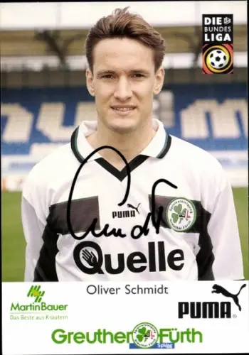 Autogrammkarte Fußballer Oliver Schmidt, SpVgg Greuther Fürth, Autogramm
