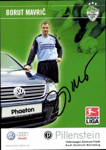 Autogrammkarte Fußballer Borut Mavric, SpVgg Greuther Fürth, Autogramm