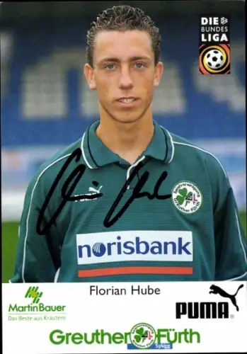 Autogrammkarte Fußballer Florian Hube, SpVgg Greuther Fürth, Autogramm