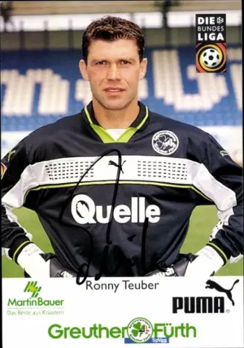 Autogrammkarte Fußballer Ronny Teuber, SpVgg Greuther Fürth, Autogramm