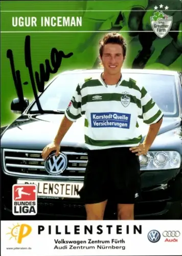 Autogrammkarte Fußballer Ugur Inceman, SpVgg Greuther Fürth, Autogramm