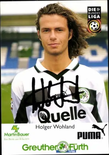 Autogrammkarte Fußballer Holger Wohland, SpVgg Greuther Fürth, Autogramm