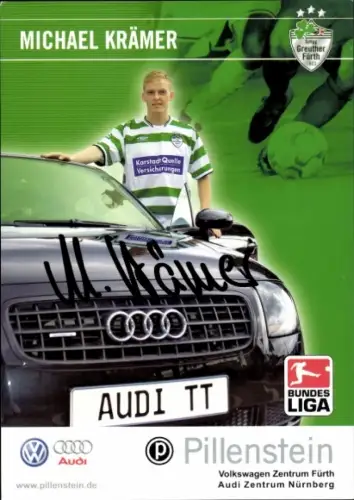 Autogrammkarte Fußballer Michael Krämer, SpVgg Greuther Fürth, Autogramm