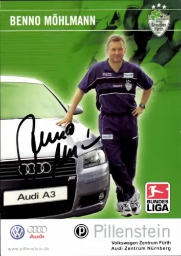 Autogrammkarte Cheftrainer Benno Möhlmann, SpVgg Greuther Fürth, Autogramm