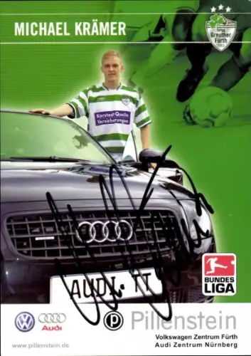 Autogrammkarte Fußballer Michael Krämer, SpVgg Greuther Fürth, Autogramm