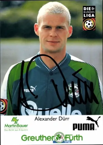 Autogrammkarte Fußballer Alexander Dürr, SpVgg Greuther Fürth, Autogramm