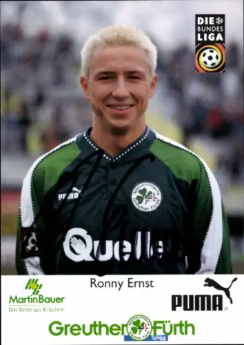 Autogrammkarte Fußballer Ronny Ernst, SpVgg Greuther Fürth, Autogramm
