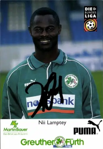 Autogrammkarte Fußballer Nii Lamptey, SpVgg Greuther Fürth, Autogramm