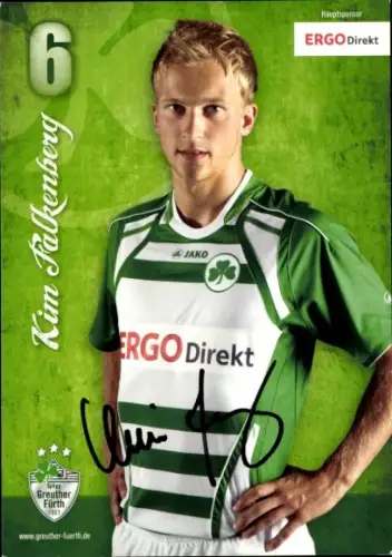 Autogrammkarte Fußballer Kim Falkenberg, SpVgg Greuther Fürth, Autogramm