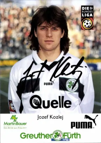 Autogrammkarte Fußballer Jozef Kozlej, SpVgg Greuther Fürth, Autogramm