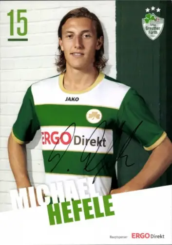 Autogrammkarte Fußballer Michael Hefele, SpVgg Greuther Fürth, Autogramm
