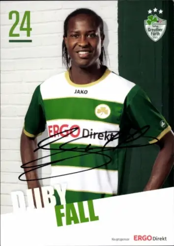 Autogrammkarte Fußballer Djiby Fall, SpVgg Greuther Fürth, Autogramm